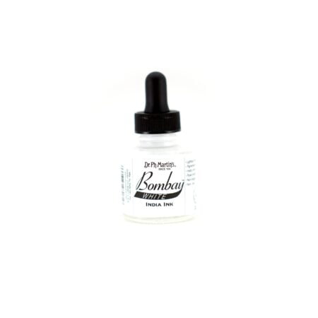 Dr. Ph. Martin's Bombay India Ink (8BY) Ink Bottle, 1.0 oz, White, 1 Bottle