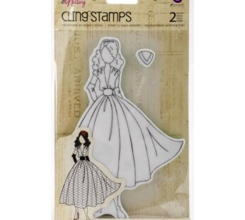 Prima Marketing Julie Nutting Mixed Media Cling Rubber Stamps, Rita 3.5″X8.75″