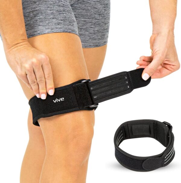 Vive IT Band Strap - Iliotibial Band Compression Wrap - Outside of Knee Pain, Hip, Thigh &