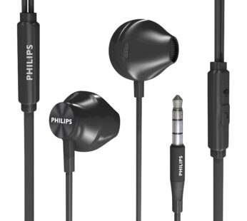 PHILIPS Wired Earbuds with Microphone – Ergonomic Comfort-Fit in Ear Headphones with Mic f