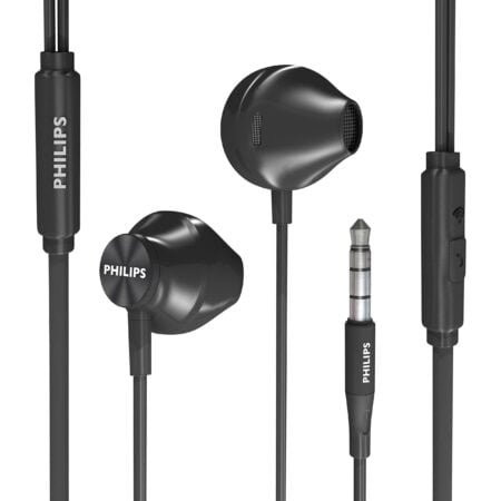 PHILIPS Wired Earbuds with Microphone - Ergonomic Comfort-Fit in Ear Headphones with Mic f