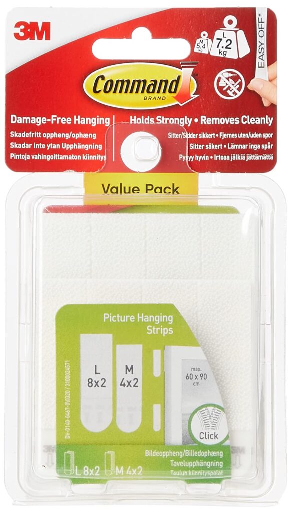 Command Medium and Large Picture Hanging Strips, Damage Free Hanging Picture Hangers, No T