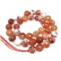 1 Strand Adabele Natural Faceted Red Fire Agate Healing Gemstone 10mm Round Loose Beads Ge