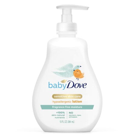 Baby Dove Face and Body Lotion for Sensitive Skin Sensitive Moisture FragranceFree Lotion,