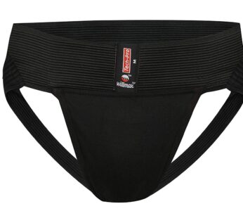 KD Willmax Jock Strap Gym Athletic Cotton Supporter with Cup Pocket Ultra Soft Black Large