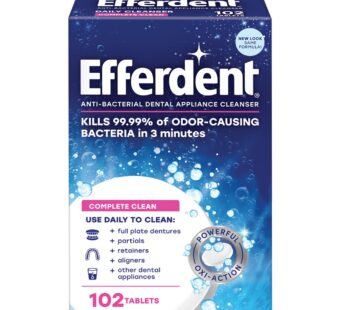 Efferdent Retainer Cleaning Tablets, Denture Cleanser Tablets for Dental Appliances, Compl