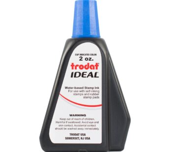 ABC Ink Refill Fluid for Self-Inking Stamp – Blue – Use with Most Self Inking and Rubber S