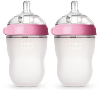 Comotomo Baby Bottle, Pink, 8 Ounce (2 Count)