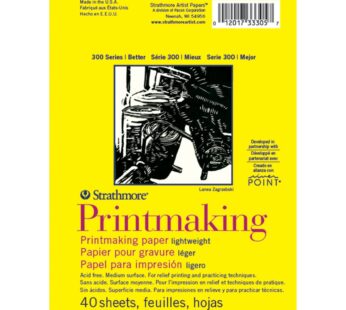 Strathmore 300 Series Printmaking Paper Pad, Glue Bound, 5×7 inches, 40 Sheets (120g) – Ar