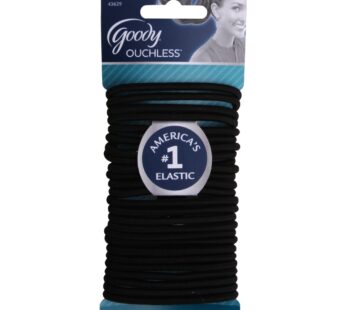 Goody Ouchless Elastic Thick, Black, 27 Count (Pack of 2)