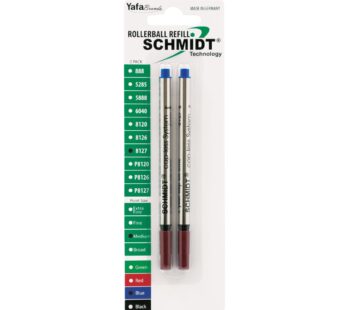 Schmidt 8127 Long Capless Rollerball Refill Medium Point 0.7mm, Blue, 2 Pack Blister (SC58