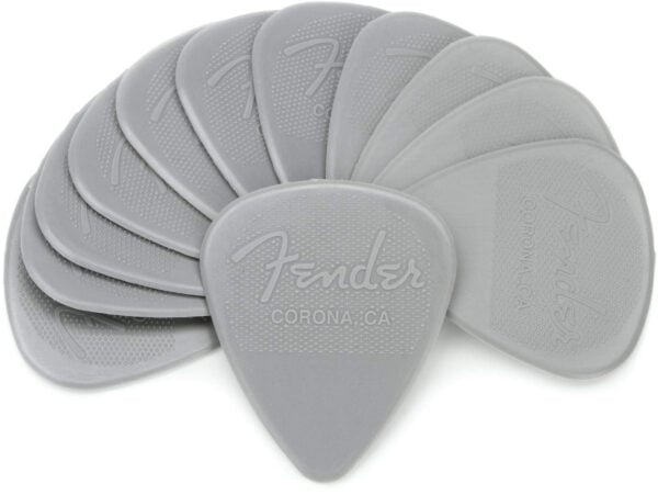 Fender Nylon Guitar Picks 351 Shape, Gray, 0.73mm, 12-Pack