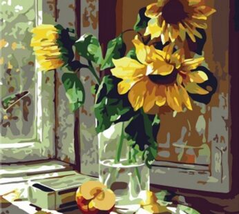 Colour Talk DIY Oil Painting, Paint by Number Kits – Warm Sunflower 16×20 Inch