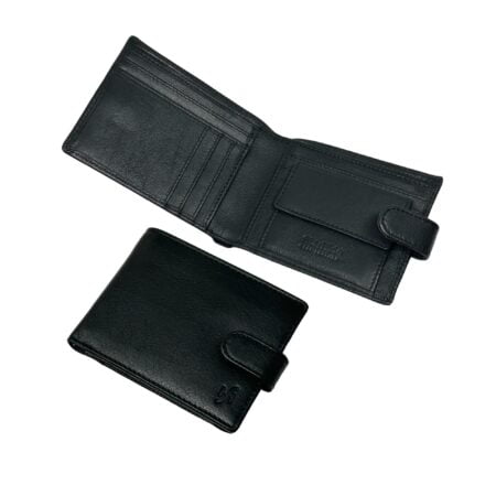 STARHIDE Men's Classic Bifold Coin Pocket Premium Genuine Leather Wallet Black