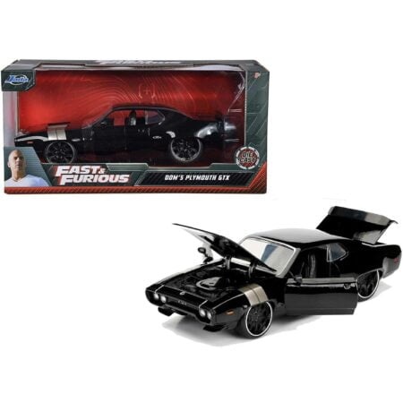 Jada Toys Fast & Furious 1:24 Dom's Plymouth GTX Die-cast Car, Toys for Kids and Adults, B