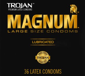 TROJAN Magnum Lubricated Large Condoms, Comfortable and Smooth Lubricated Condoms for Men,