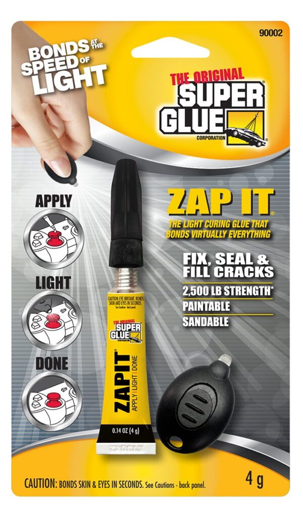 Super Glue - ZAPIT - Light Curing Adhesive - 4 Gram Tube