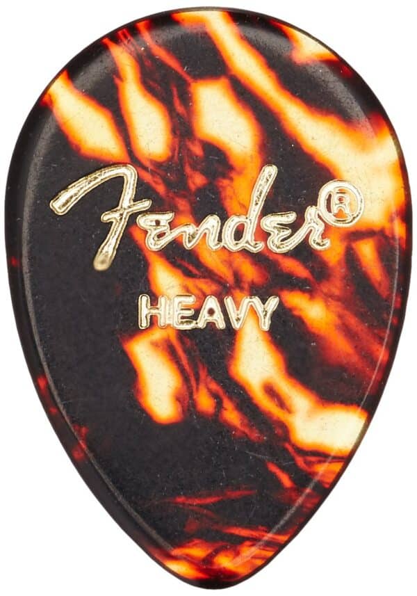 Fender Classic Celluloid Guitar Picks 358 Shape, Tortoise Shell, Heavy, 12-Pack