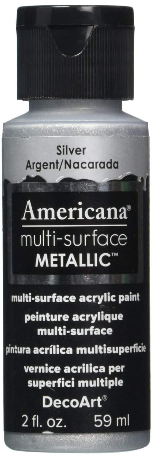 DecoArt Americana Multi-Surface Metallic Paint, 2-Ounce, Silver