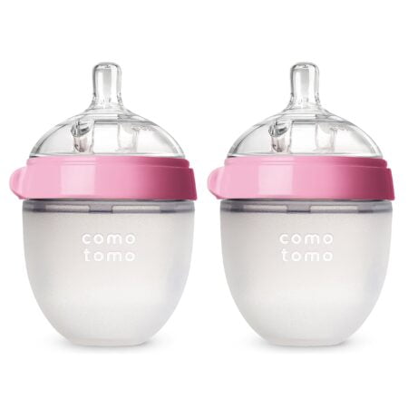 Comotomo Baby Bottle, Pink, 5 Ounce