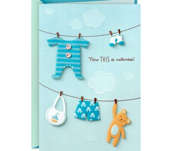 Hallmark Baby Shower Card for Boy (Blue, Now This is Cuteness) Welcome New Baby Boy, Congr