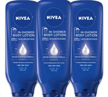 Nivea Nourishing In Shower Lotion, Body Lotion for Dry Skin, 13.5 Fl Oz Bottle(Pack of 3)