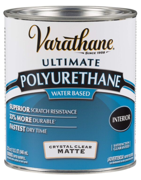Varathane 262074 Water-Based Ultimate Polyurethane, Quart, Matte Finish