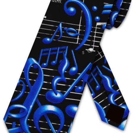Three Rooker Muscial Notes tie Mens Music Neckties - Image 2