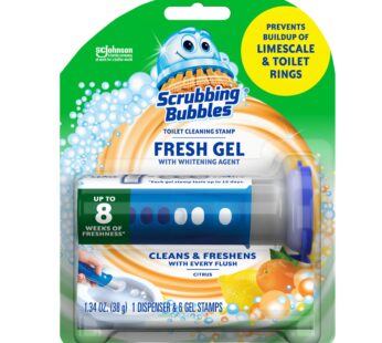 Scrubbing Bubbles Fresh Gel Toilet Bowl Cleaning Stamps Starter Pack, Clean and Prevent Li