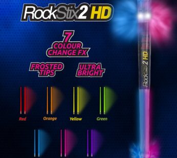 ??Pair of ROCKSTIX 2 HD: BRIGHT LIGHT UP MULTI COLOR CHANGE LED DRUMSTICKS, 7 Amazing Colo