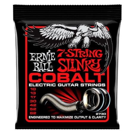 Ernie Ball 7-String Skinny Top Heavy Bottom Slinky Cobalt Electric Guitar Strings, 10-62 G