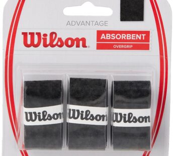 WILSON Advantage Tennis Racquet Over Grip (Pack of 3), Black