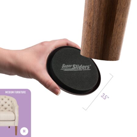 Super Sliders 3 1/2" Round Reusable Furniture Sliders for Carpet - Effortless Moving and S - Image 4
