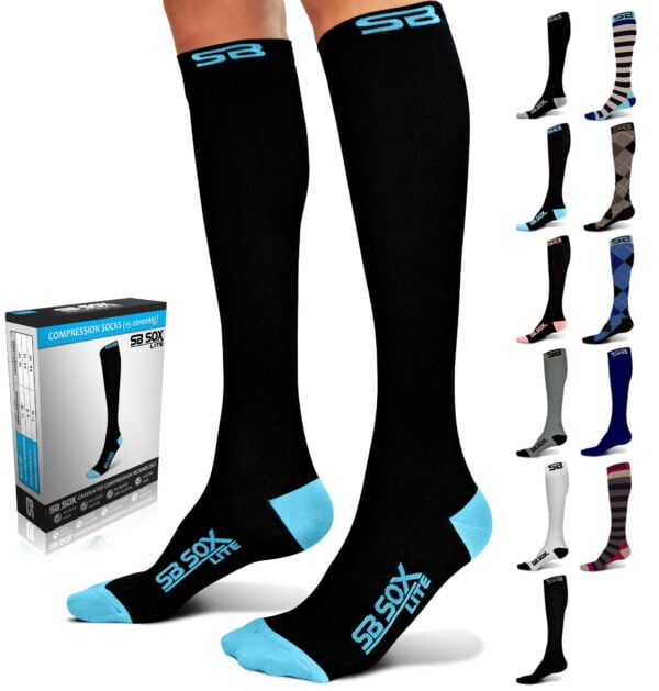 SB SOX Lite Compression Socks (15-20mmHg) for Men & Women   Best Socks for All Day Wear! (