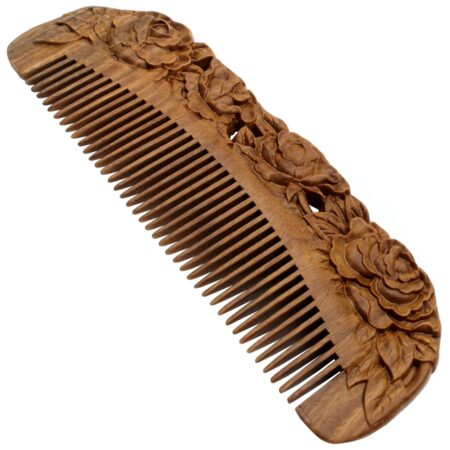 YOY Handmade Carved Natural Sandalwood Hair Comb - Anti-static No Snag Brush for Men's Mus - Image 2