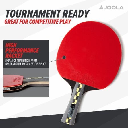 JOOLA Carbon Pro Professional Ping Pong Paddle - Racket with Carbonwood Technology & Red/B - Image 5