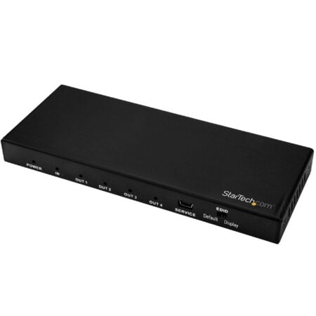 StarTech.com HDMI Splitter - 4 Port - HDMI Splitter 1 In 4 Out - 4K 60Hz - Video/audio swi