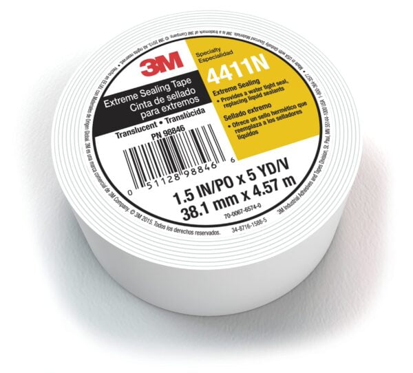 3M Extreme Sealing Tape 4411N, Translucent, 1 1/2 in x 5 yd, 40 mil