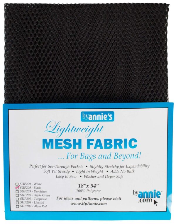 Annie Mesh Fabric Lightweight 18"x 54" Black, 18" by 54",PBA02030