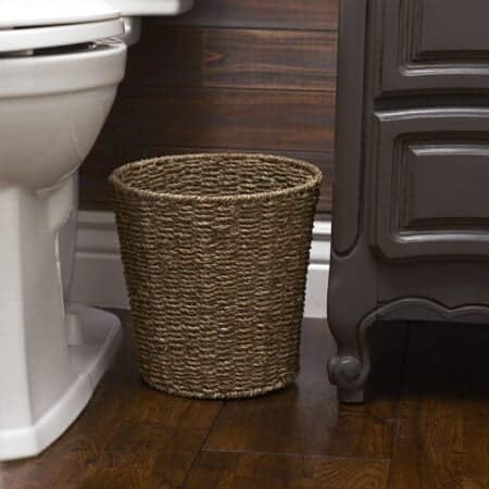 Household Essentials ML-5692 Woven Seagrass Wicker Waste Bin - for Bathrooms and Bedrooms - Image 2
