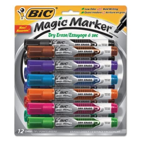 BIC Intensity Advanced Dry Erase Marker, Tank Style, Chisel Tip, Assorted Colors, Bright &