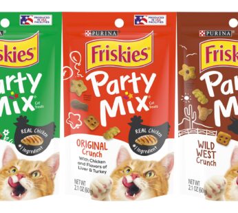 Friskies Purina Party Mix Cat Treats Variety Pack, 1 Pouch Picnic Crunch, 1 Pouch Original