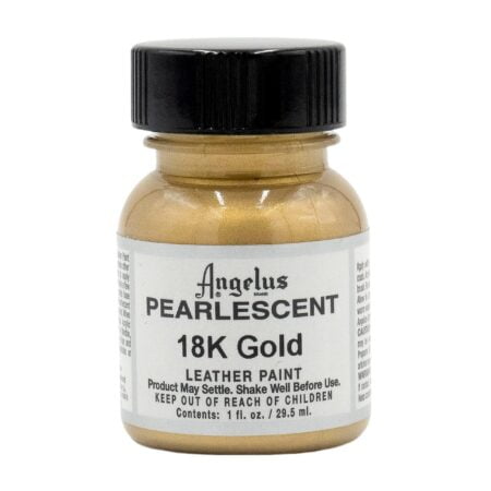 Angelus Pearlescent Leather Paint, 18K Gold, 1oz for Customizing Shoes, Boots, Jackets, Sh
