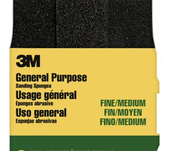 3M 908NA-3P-CC Sponge, Sanding, Fine/Medium, 3.75 2.625-Inch by 1-Inch, 3-Pack-908NA-3P-CC