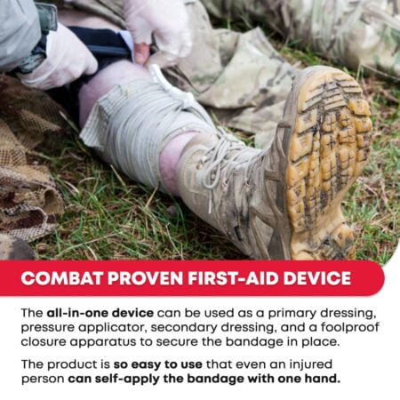 Ever Ready First Aid Israeli Battle Dressing Compression Bandage, 6", Black - Image 4