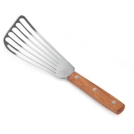 New Star Foodservice 43068 Wood Handle Fish Spatula, 6.5" Blade, Silver - Image 2