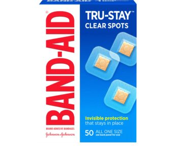Band-Aid Brand Tru-Stay Clear Spots Bandages for Discreet First Aid, All One Size, 50 Coun