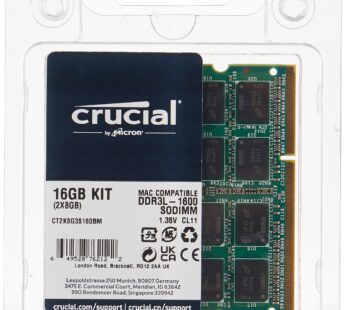 Crucial RAM 16GB Kit (2x8GB) DDR3 1600 MHz CL11 Memory for Mac CT2K8G3S160BM