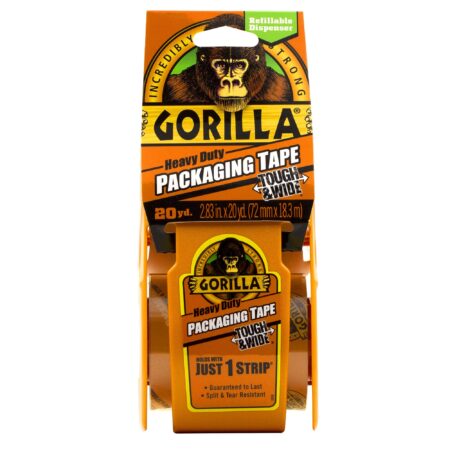 Gorilla Packing Tape Tough & Wide with Dispenser for Moving, Shipping and Storage, 2.83" x