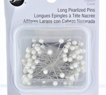 Dritz 68-9 Pearlized Pins, Long, White, 1-1/2-Inch (100-Count)